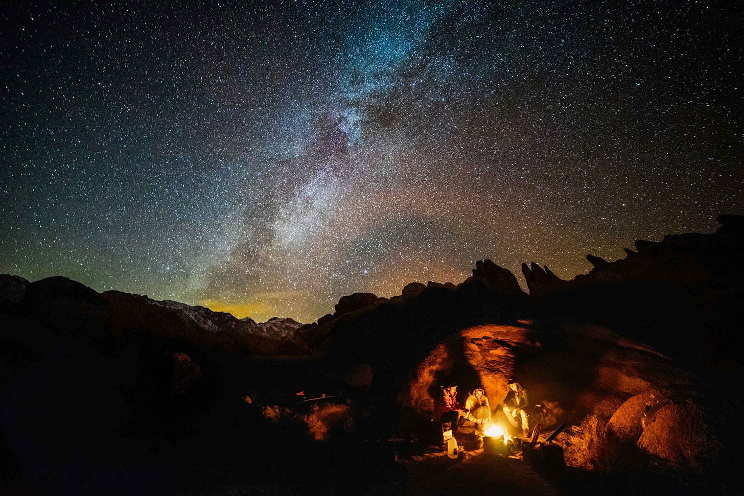 A campfire under the Milky Way A campfire under the Milky Way
