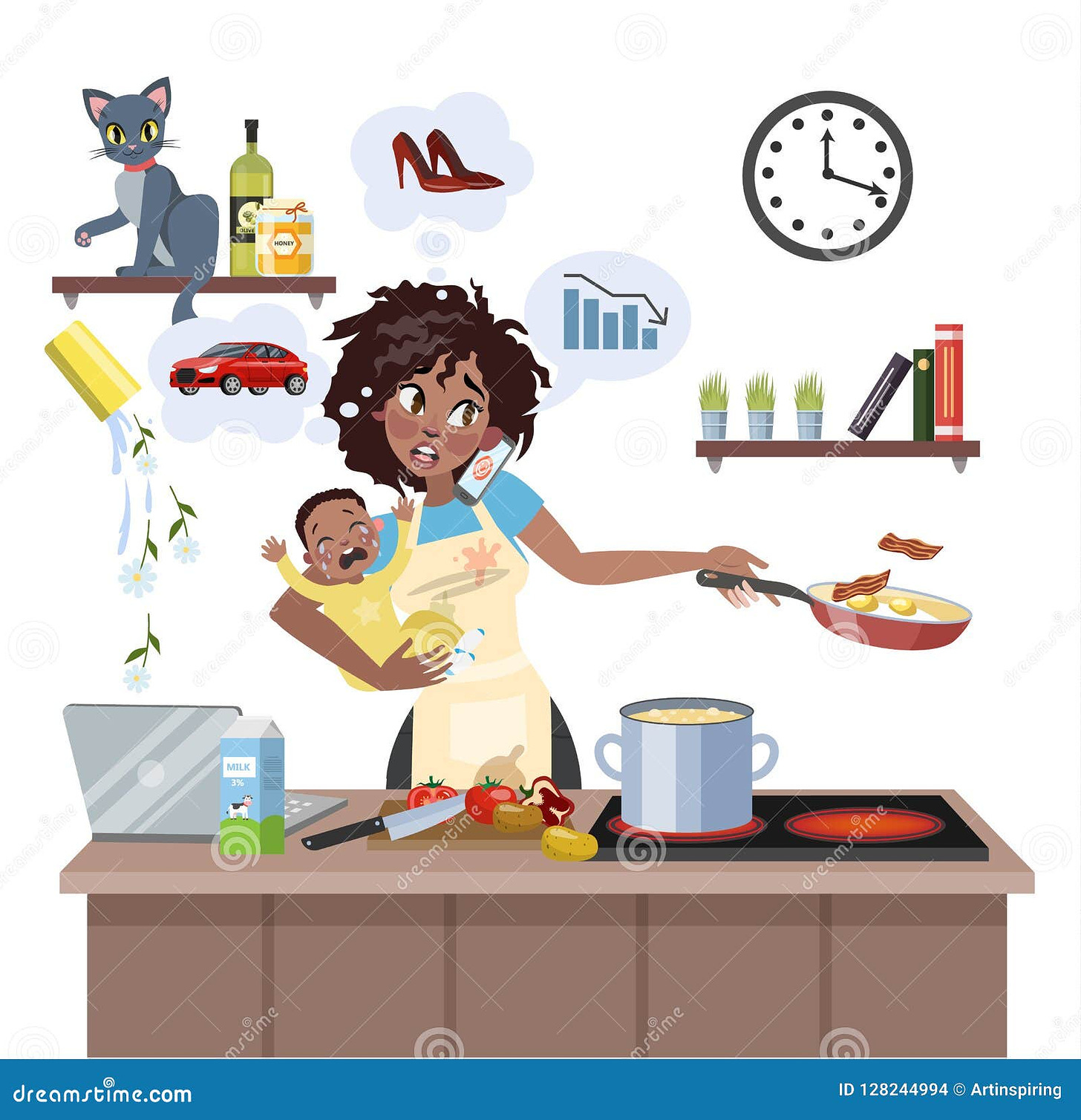 Multitasking Mother Stock Illustrations – 1,004 Multitasking Mother Stock  Illustrations, Vectors & Clipart - Dreamstime
