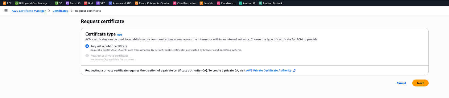 AWS: basic infrastructure setup for WordPress