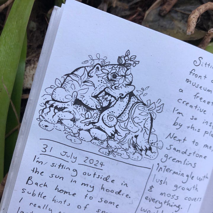 Indonesian art inspiration sketchbook pages.