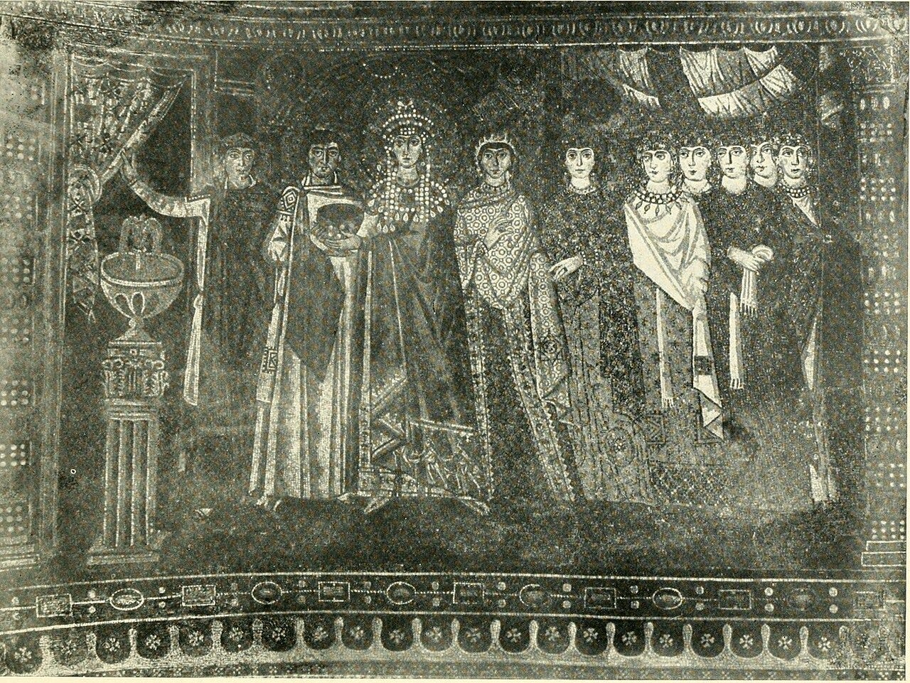 Mosaic of Empress Theodora and Her Court, Basilica of San Vitale, Ravenna