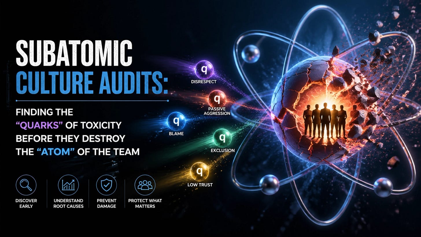 [HERO] Subatomic Culture Audits: Finding the "Quarks" of Toxicity Before They Destroy the "Atom" of the Team