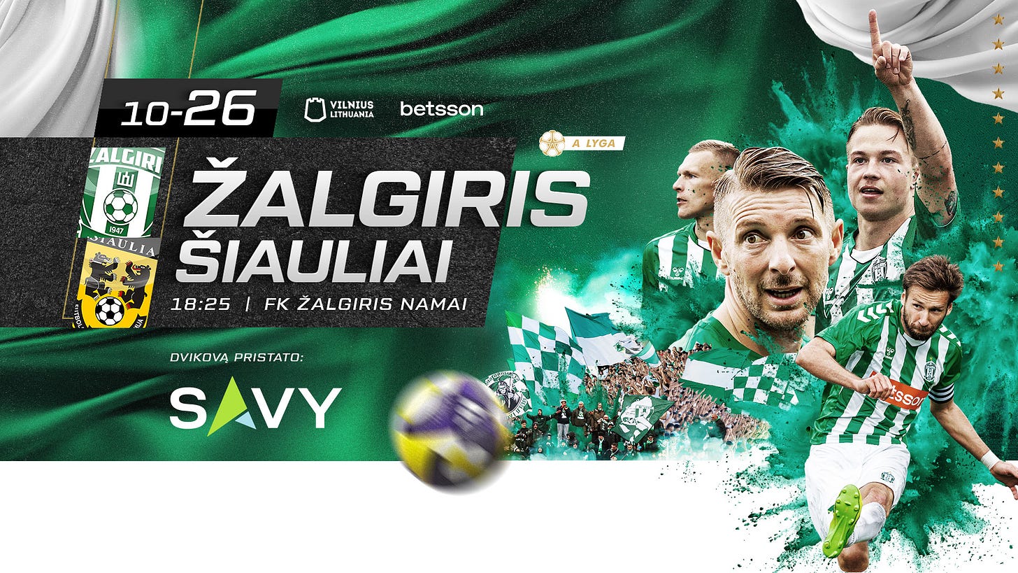 Gali būti ‎futbolas, futbolas ir ‎tekstas „‎VILNIUS LITHUANIA betsson 10-26 ALCIRI A LYGA 1947 ŽALGIRIS SIAULIA SIAULIAI 18:25 FK ŽALGIRIS NAMAI OVIKOVA DVIKOVAPRISTATO: PRISTATO: SAVY مر tssor 9‎“‎‎ vaizdas