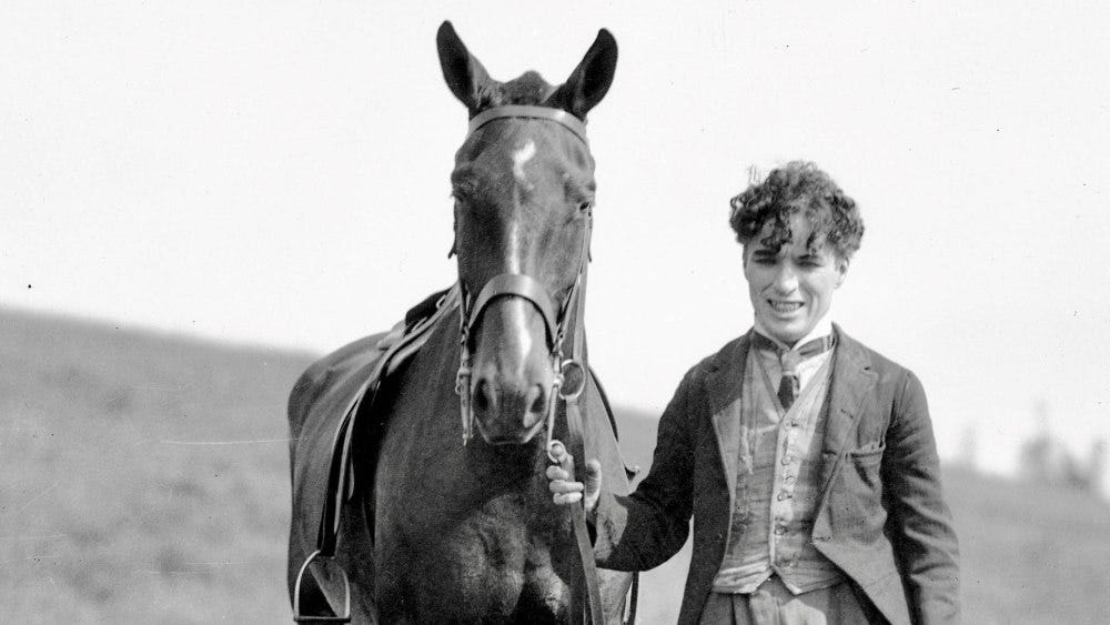 Charlie-Chaplin-and-Horse-Roy-Export-Co