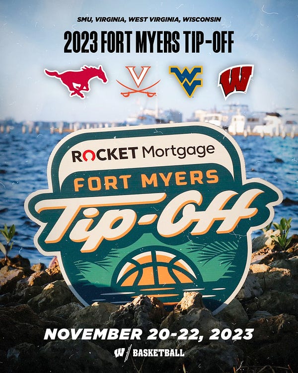 Wisconsin men's basketball will compete in the 2023 Fort Myers Tip-Off event in 2023 held November 20-22