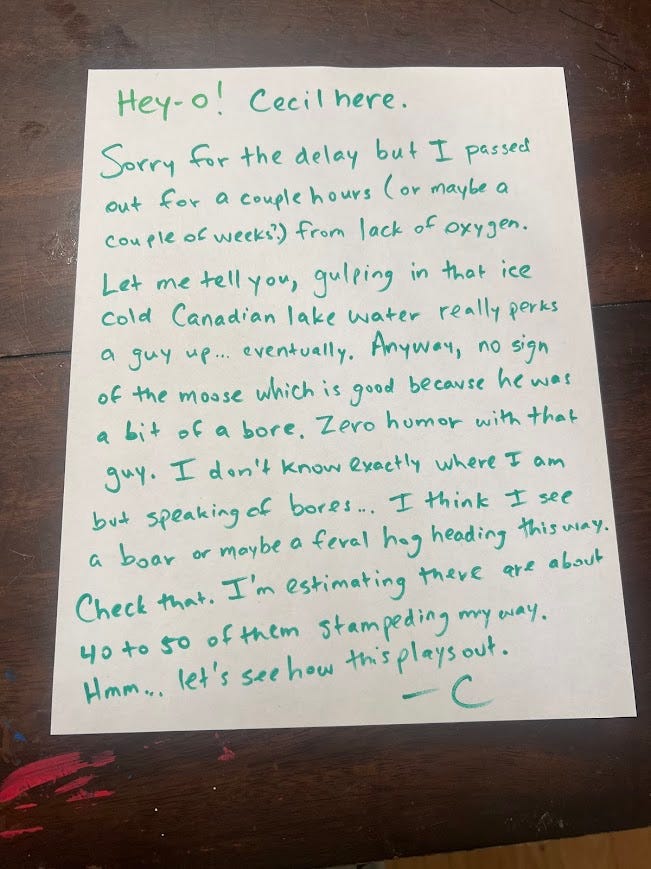 Handwritten letter. Full text in body of story.