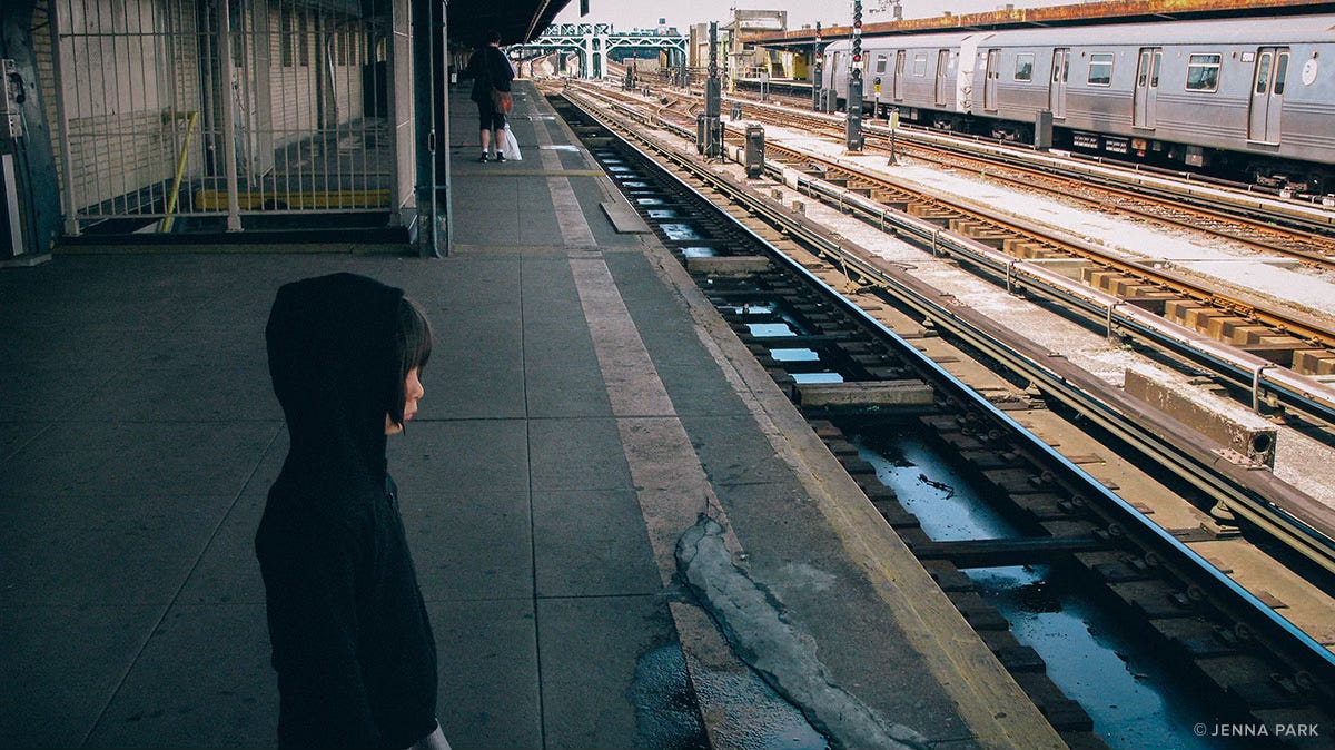 on the subway platform