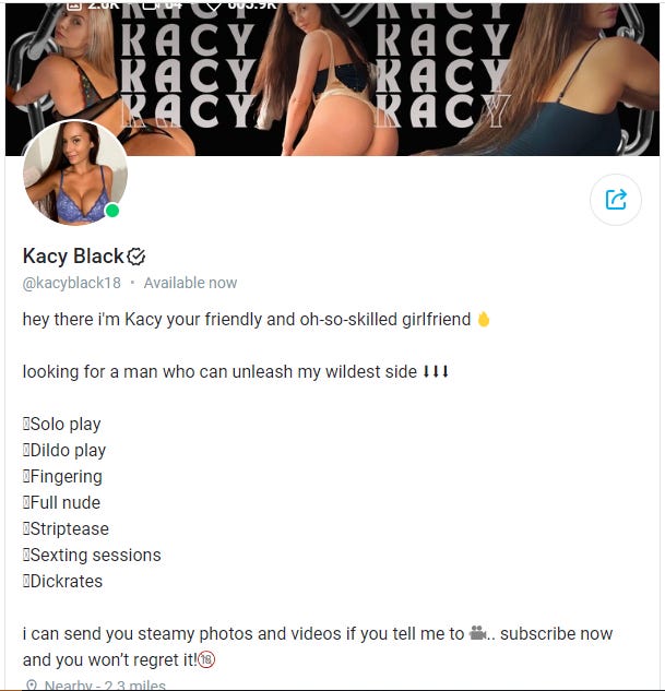 kacy black OnlyFans Bio