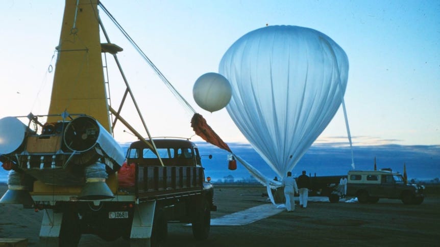 The HIBAL balloon program in Mildura helped measure levels of radioactivity in the stratosphere. (Mildura Rural City Council)