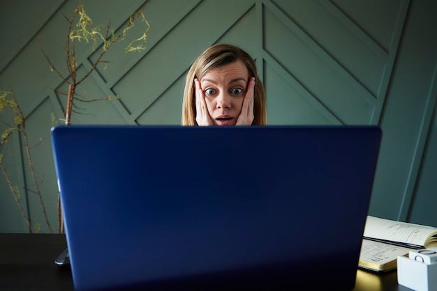 Premium Photo | Shocked woman looking at laptop screen with rounding ...