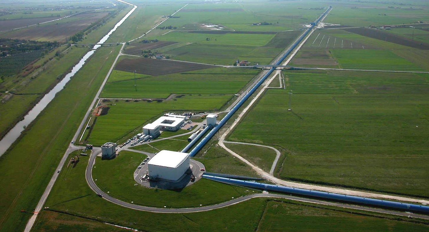L'interferometro VIRGO.Credit: EGO-VIRGO/IN2P3/CNRS PHOTOTHEQUE.