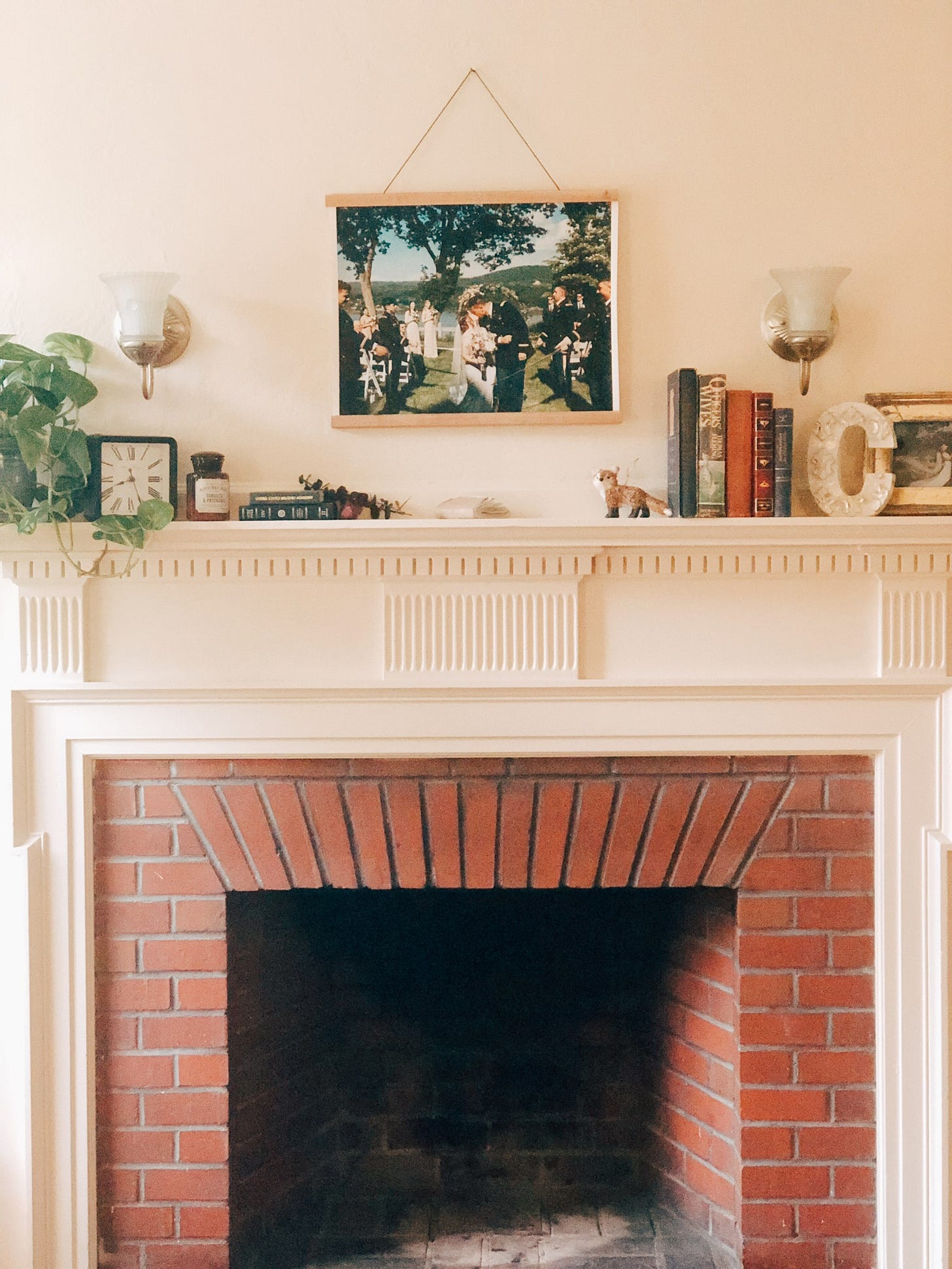 Parabo Press, Farmhouse Fireplace, How to style a mantle, fireplace mantle ideas