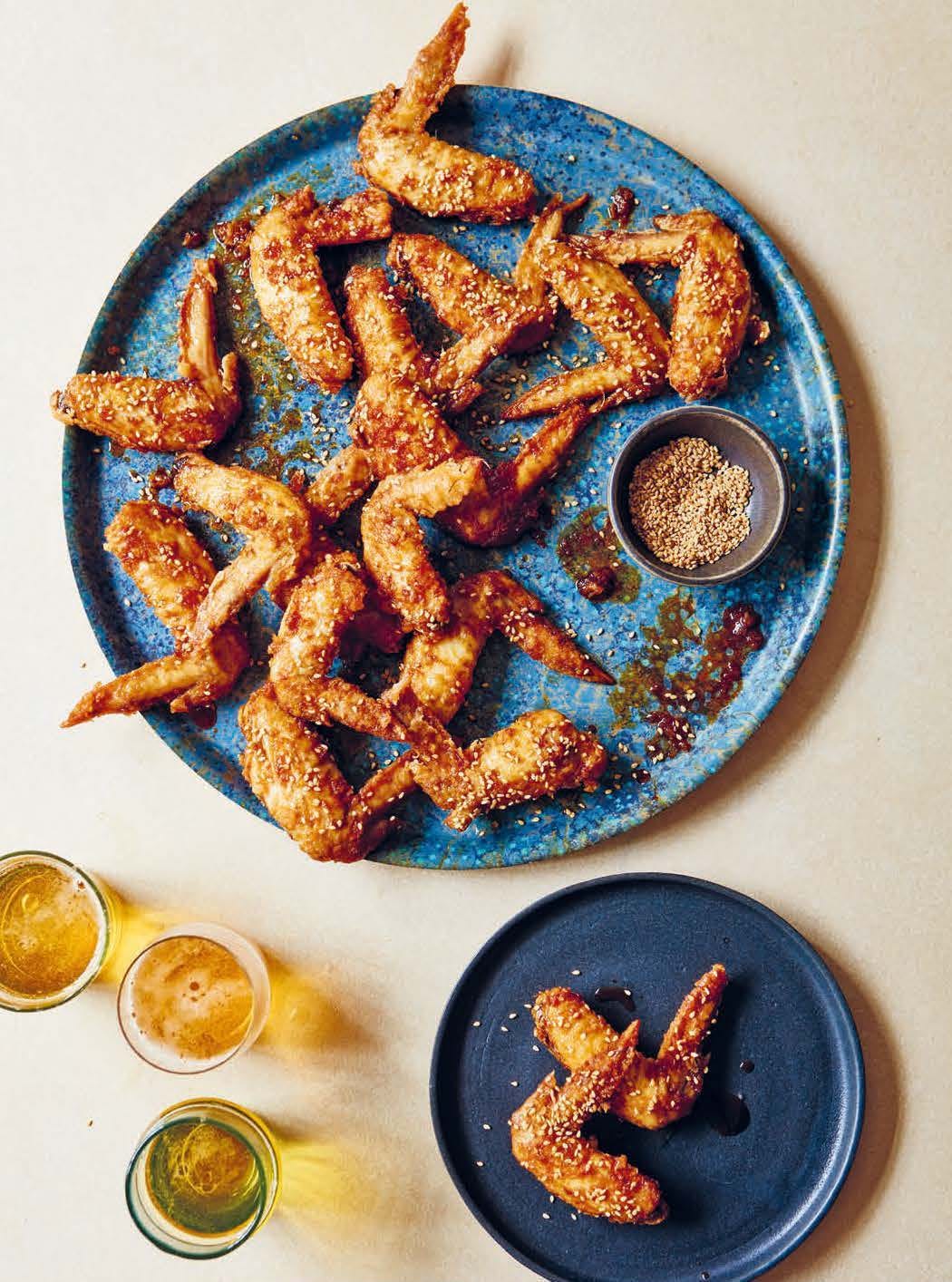 chicken wings with yuzu dressing