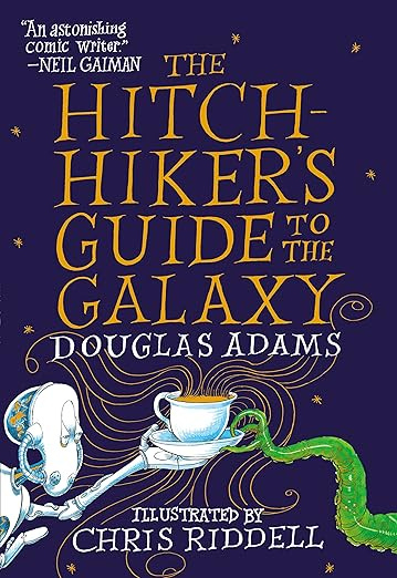 The cover of the book The Hitchhiker's Guide to the Galaxy byDouglas Adams.
