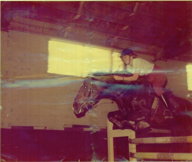 That's me jumping on Smoky That's me jumping on Smoky