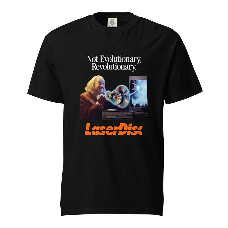 Vintage Laserdisc Nostalgia T-Shirt - Classic Retro Advertisement Design (Comfort Colors)