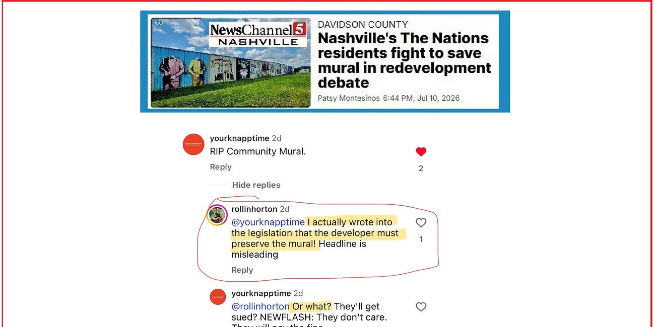 Handled: The Developer Handles the Council Member, and the Council Member Handles the Rest