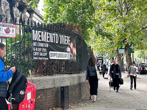 Memento Vivere Art Exhibition in London.