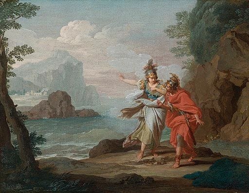 Athena montrant Ithaque a Ulysse, Giuseppe Bottani Athena montrant Ithaque a Ulysse, Giuseppe Bottani