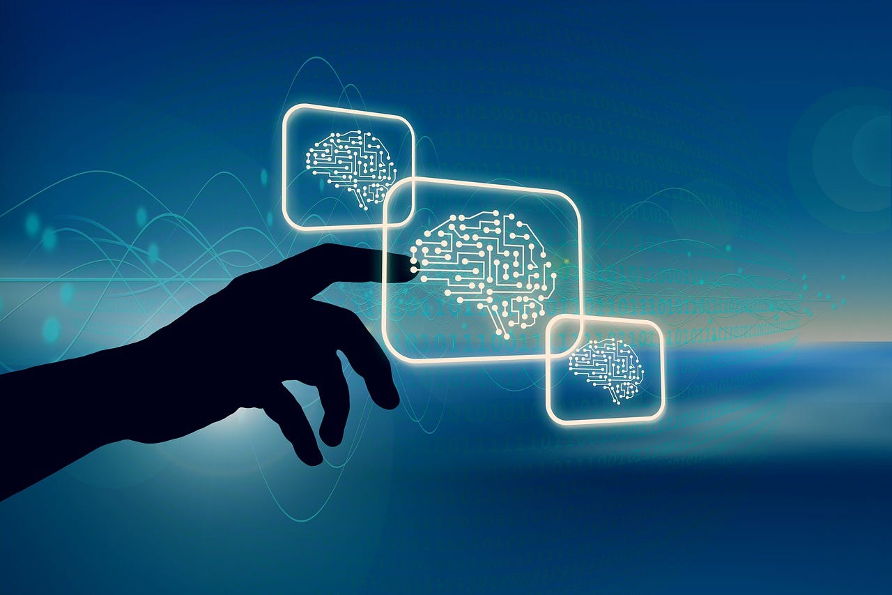 Free brain network artificial intelligence illustration