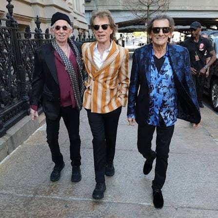 The Rolling Stones announce their new album, "Foreign Tongues." 🎸 Mick Jagger, Keith Richards and Ronnie Wood attend the exclusive album launch event at Weylin in Brooklyn, New York. l May The Rolling Stones announce their new album, "Foreign Tongues." 🎸 Mick Jagger, Keith Richards and Ronnie Wood attend the exclusive album launch event at Weylin in Brooklyn, New York. l May