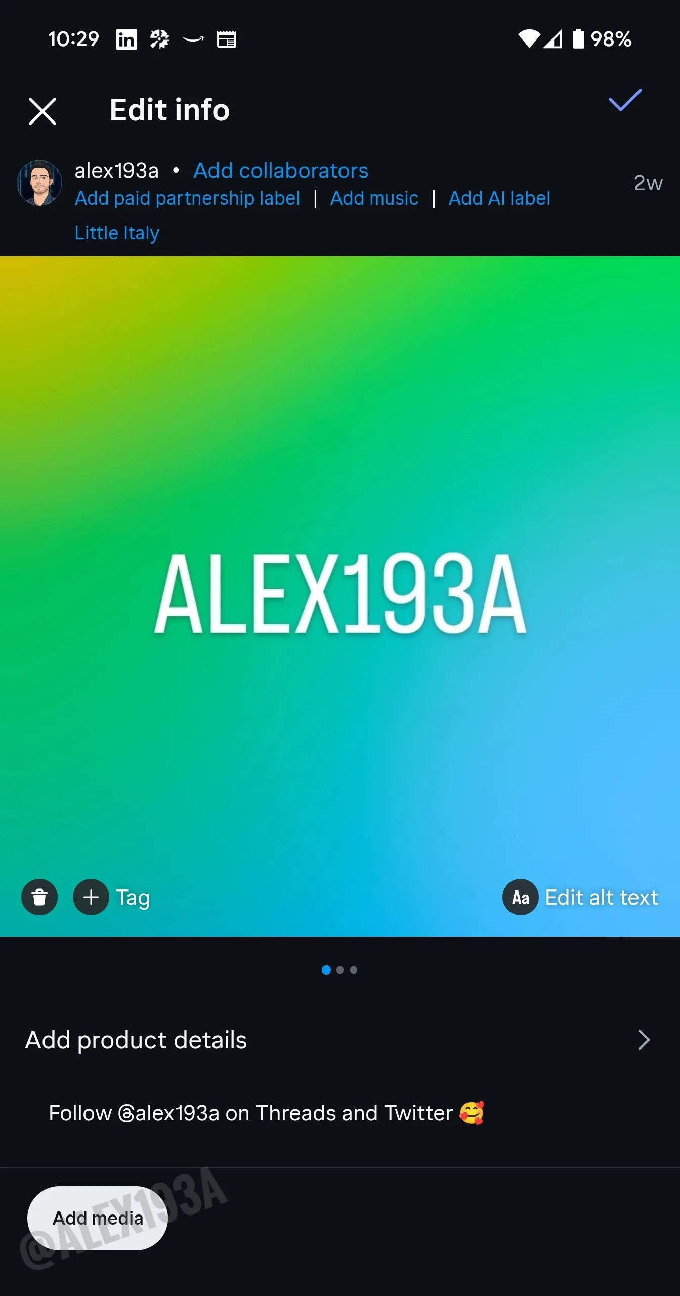 Photo by Alessandro Paluzzi on October 29, 2024. May be a Twitter screenshot of text.