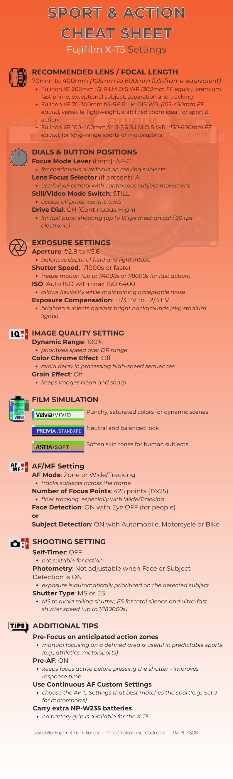 action photography settings
