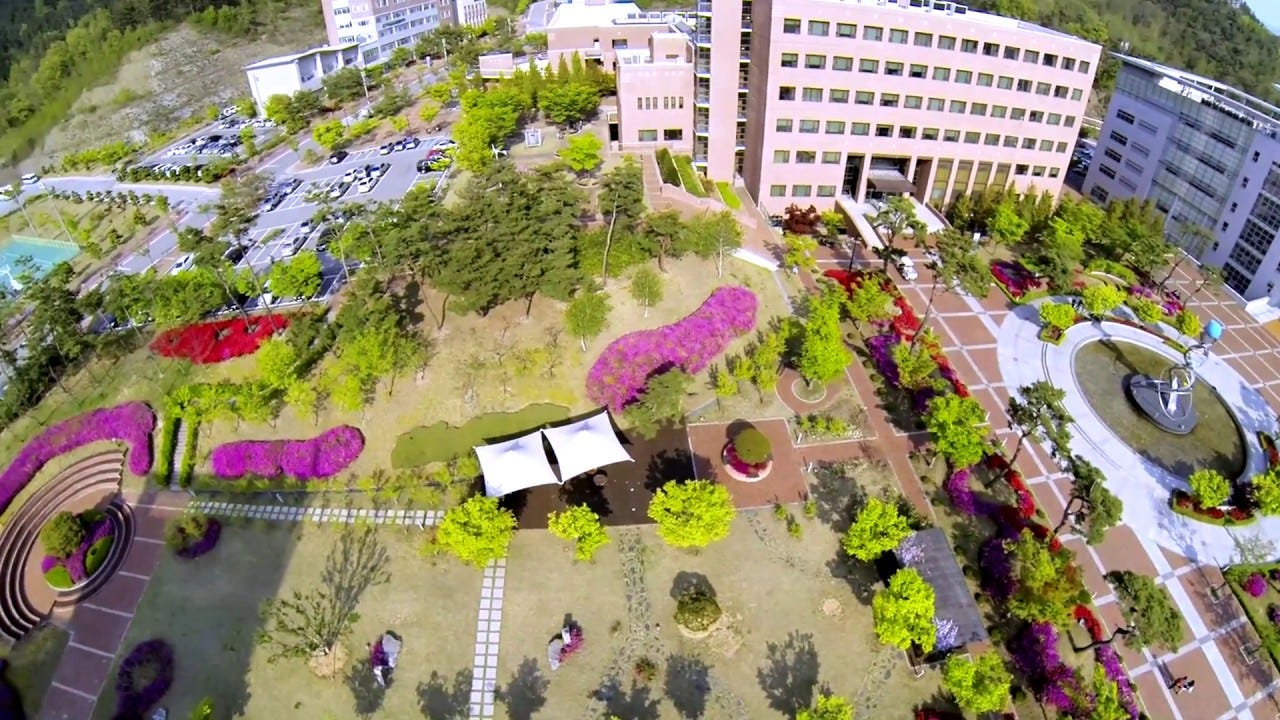 Aerial video over Kumoh National Institute of Technology 금오공대(KIT) 캠퍼스 ...