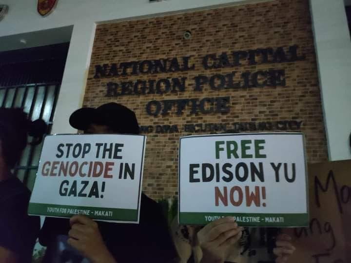 Groups call for release of detained pro-Palestinian protester in Bicutan