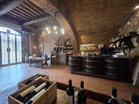 Wine caves, wine barrels