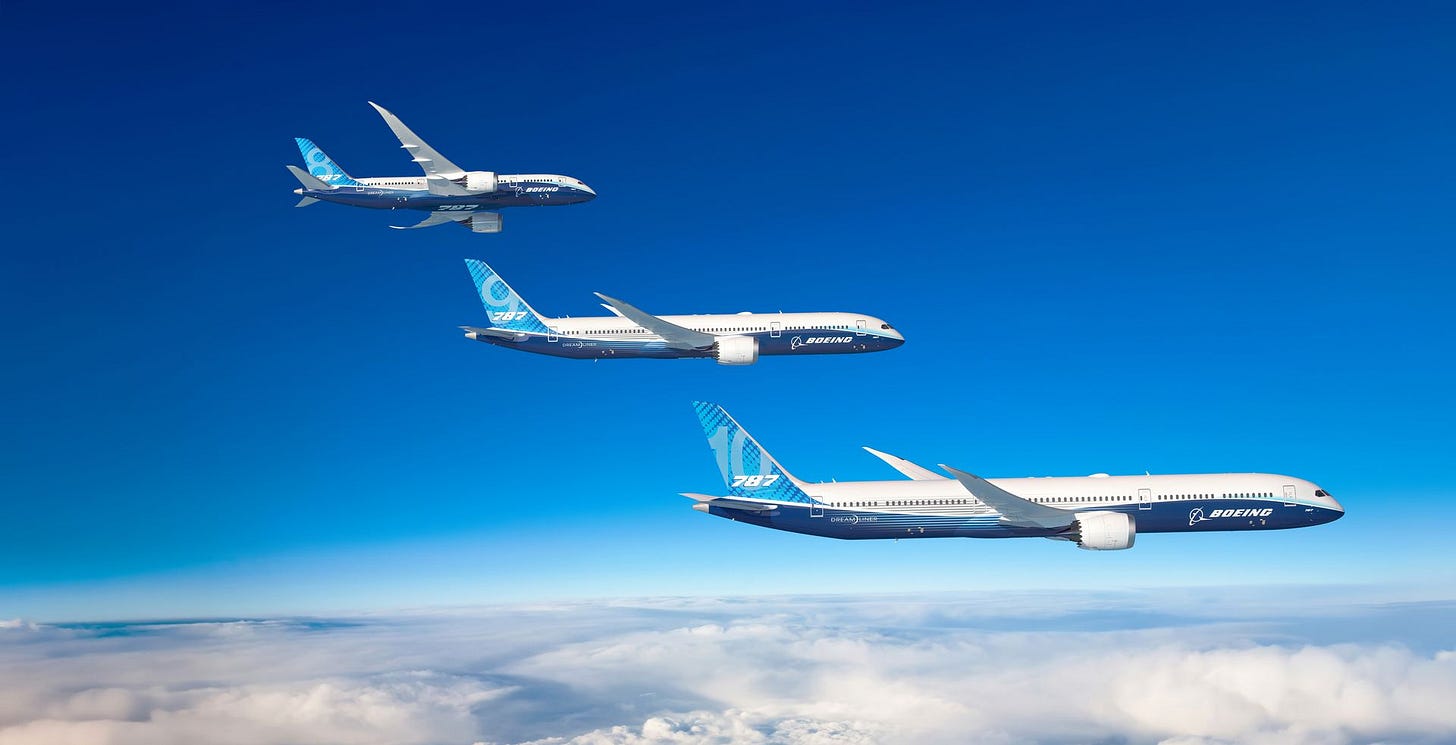 Boeing 787 Dreamliner widebody aircraft