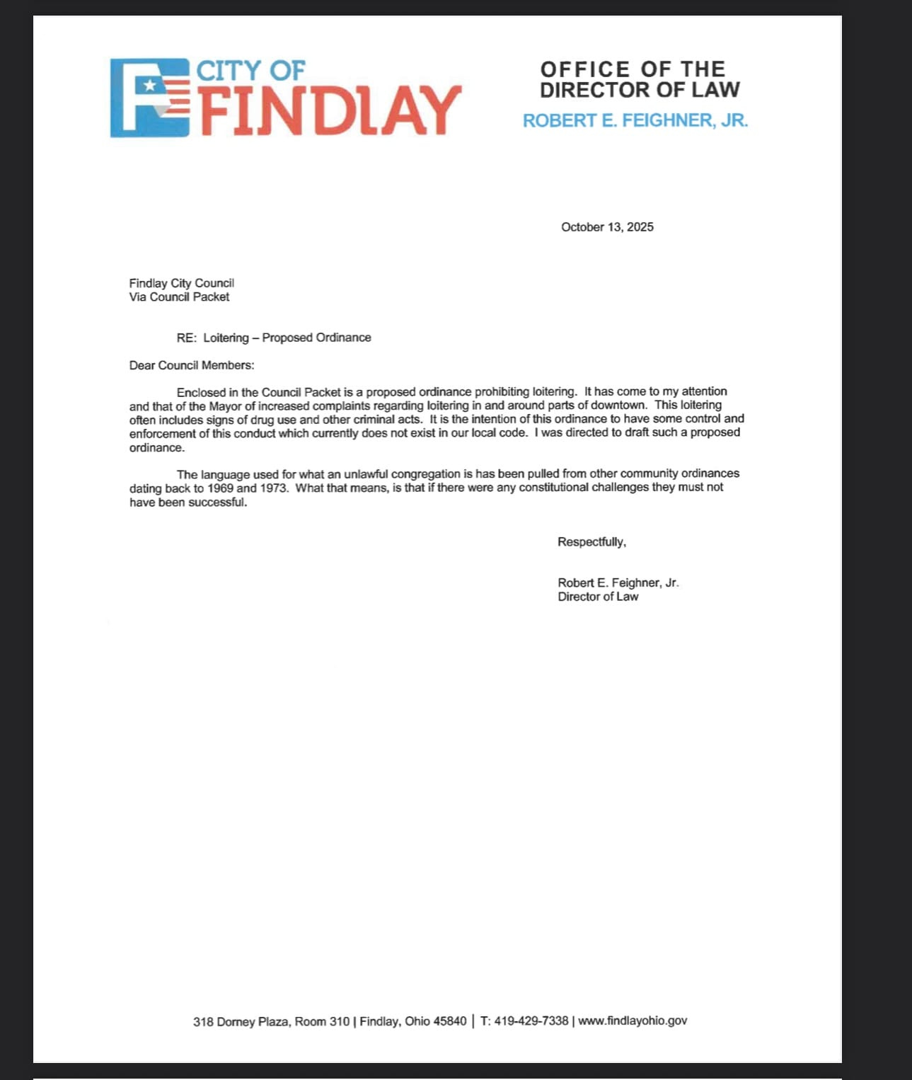 Findlay Government Becoming HOA? Council Contention Erupts Debating New Loitering Ordinance