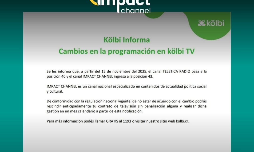 Kölbi incorpora a Impact Channel en la señal 43 y anuncia ajustes en su parrilla de programación