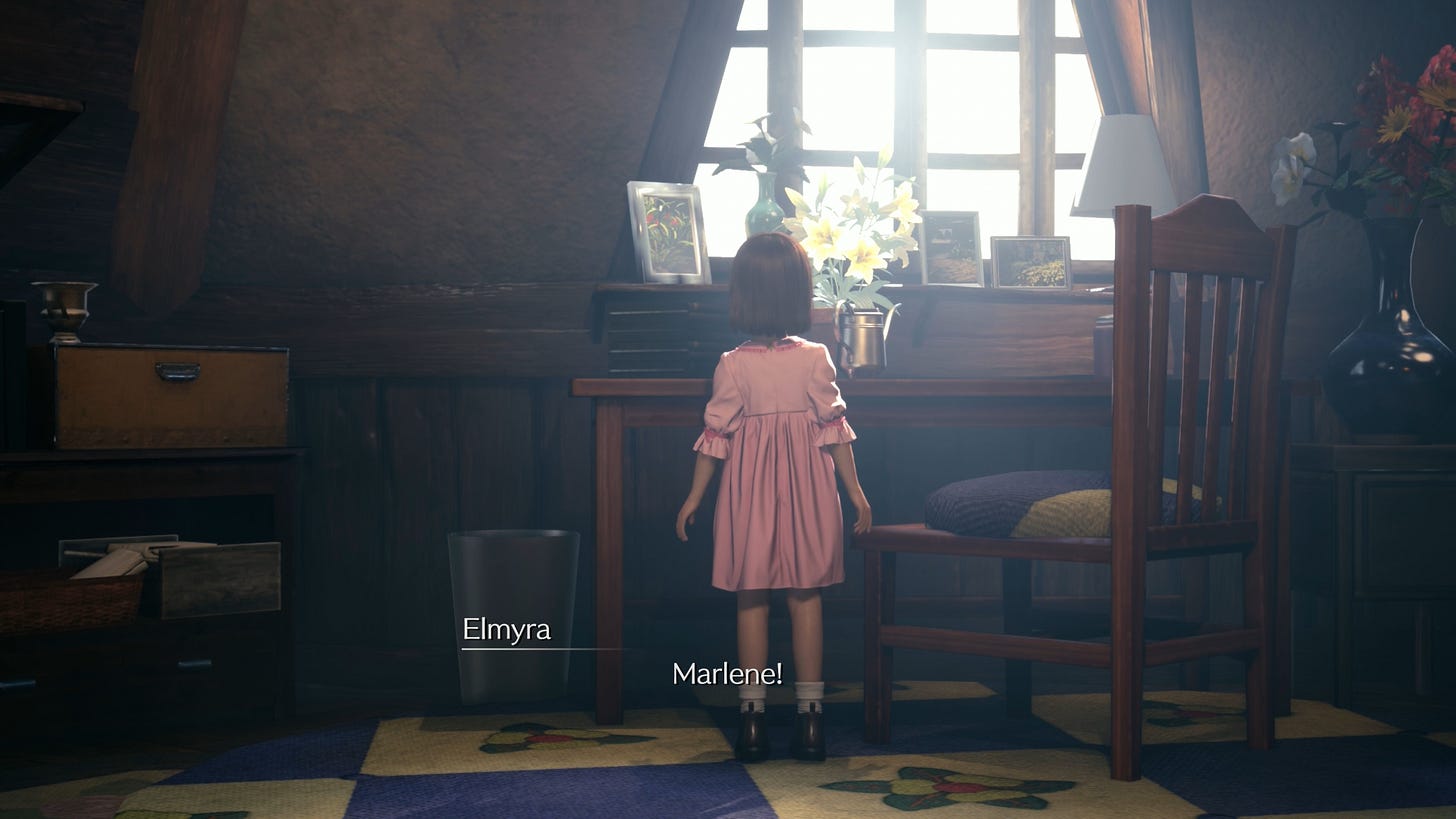 Elmyra calls Marlene downstairs in their ending scene in Remake.