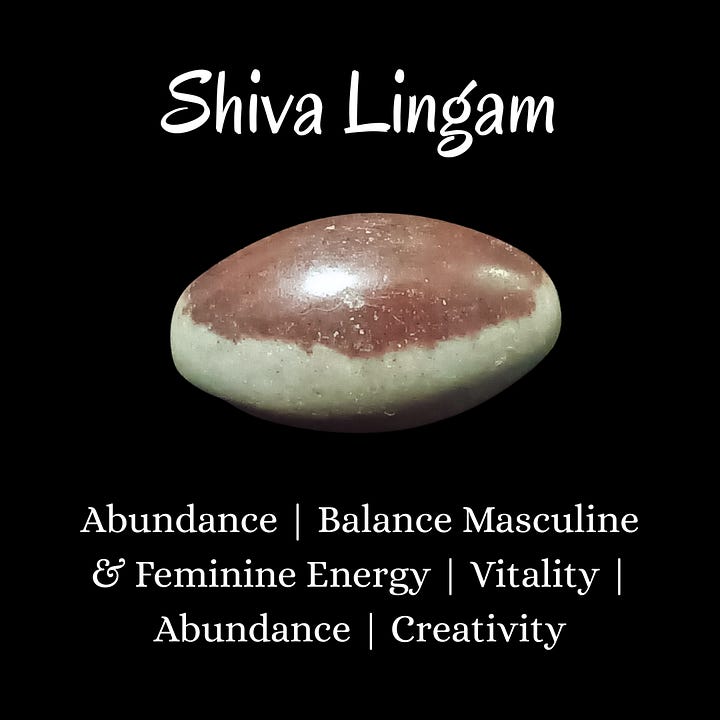 Green Fluorite, Ruby Zoisite, Crazy Lace Agate, Shiva Lingam, Aquamarine