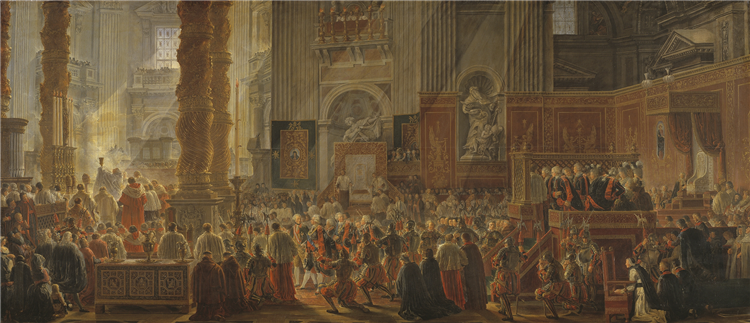 King Gustav III Attending Christmas Mass Print, 1783