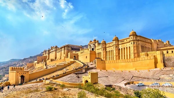 stock-photo-view-of-amer-fort-in