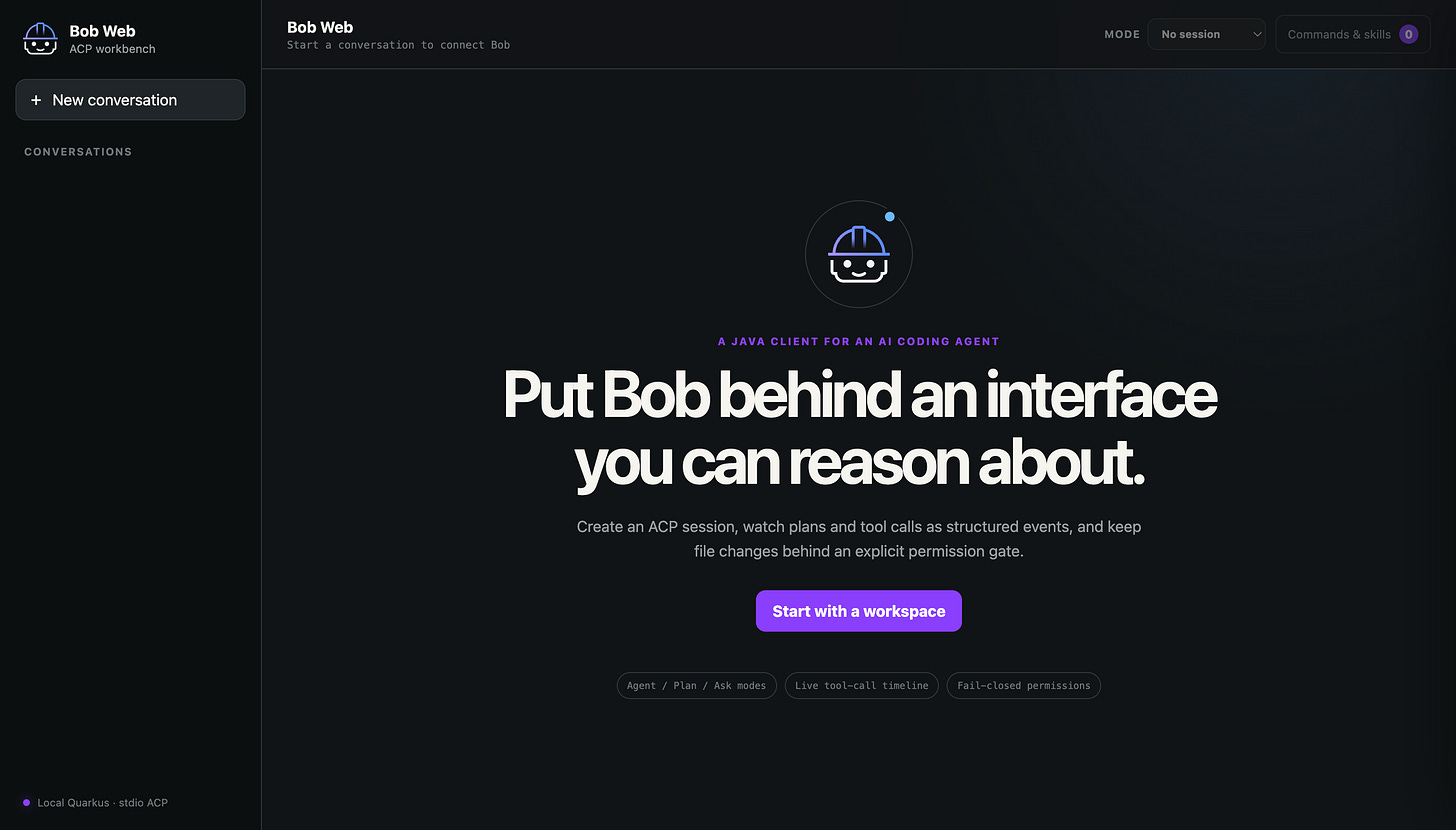 Screenshot of the working application
