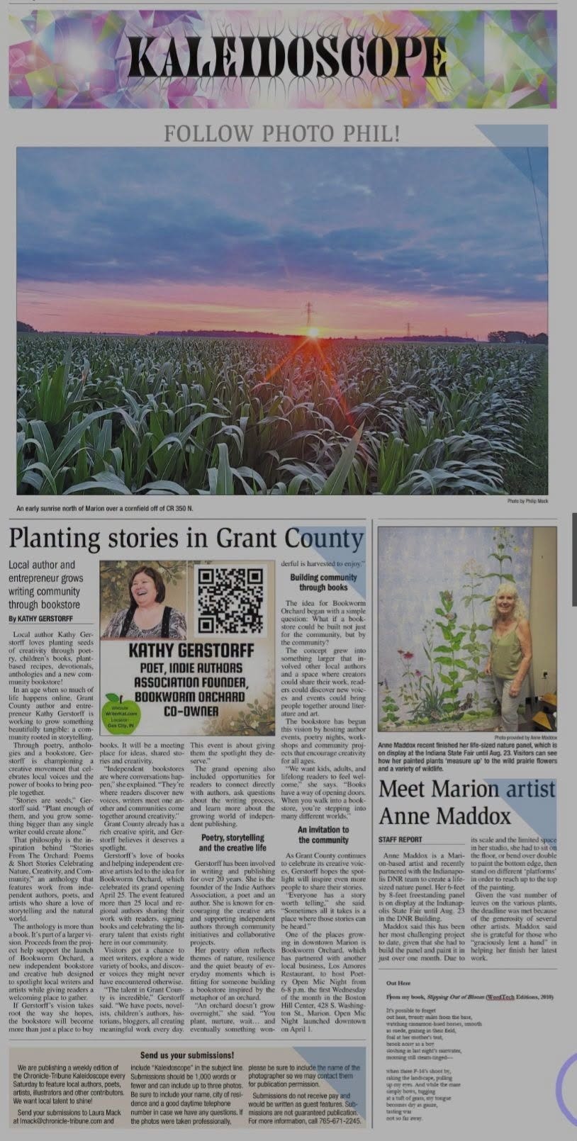 Kaleidoscope Chronicle Tribune Featuring Kathy Gerstorff and Anne Maddox