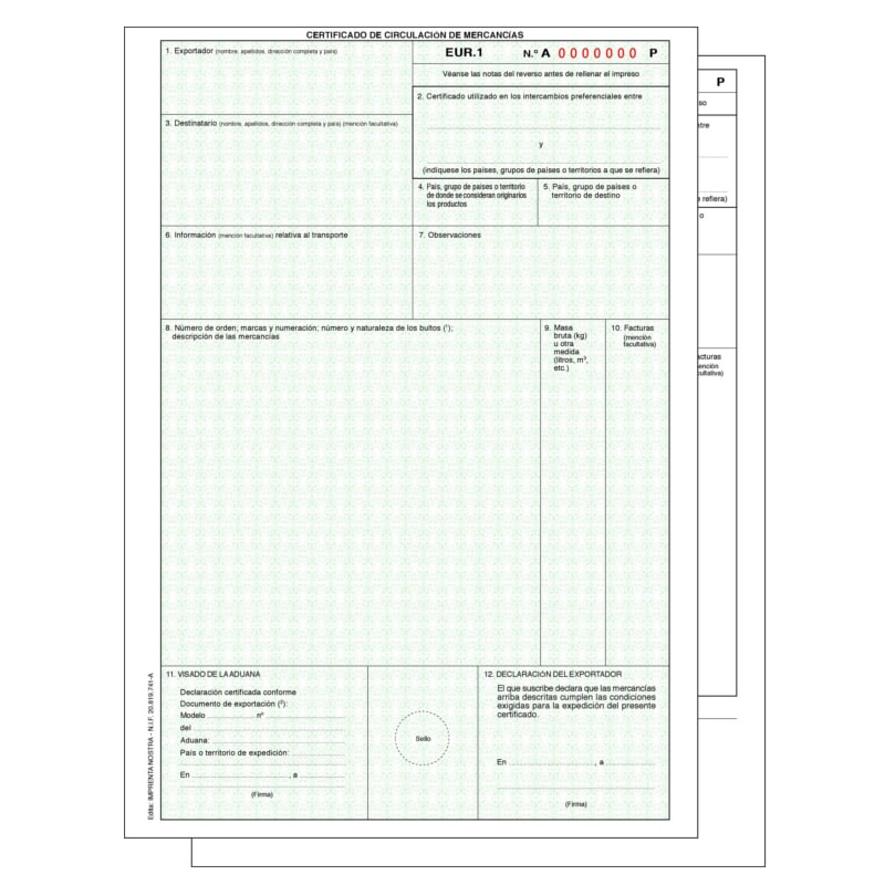 documento de transporte eur 1