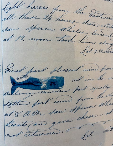 Whaling ship Sharon captain's logbook, Martha's Vineyard