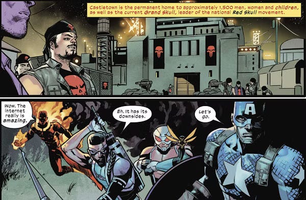 The Ultimates #10 By Deniz Camp Turns The Punisher Skull Logo Into An American Nazi Symbol
