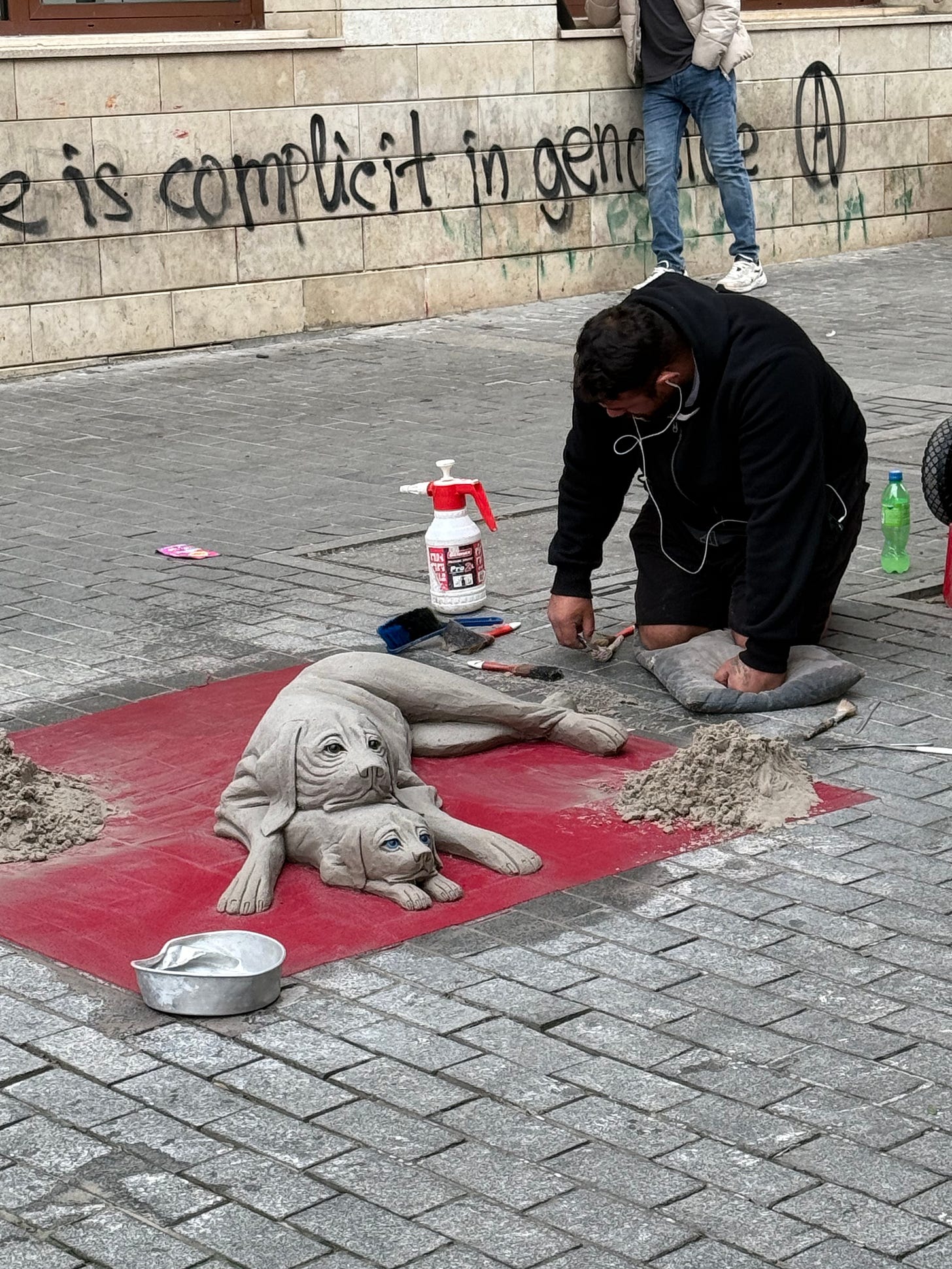 Dog from sand in Heraklion