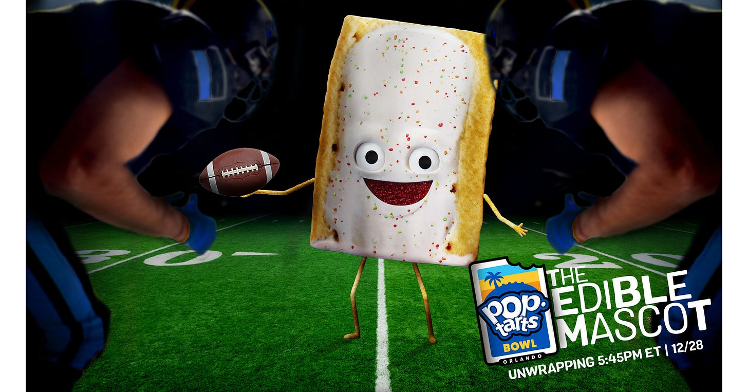Pop-Tarts® Will Unwrap the First-Ever Edible Mascot at the 2023 Pop-Tarts  Bowl - Nov 27, 2023
