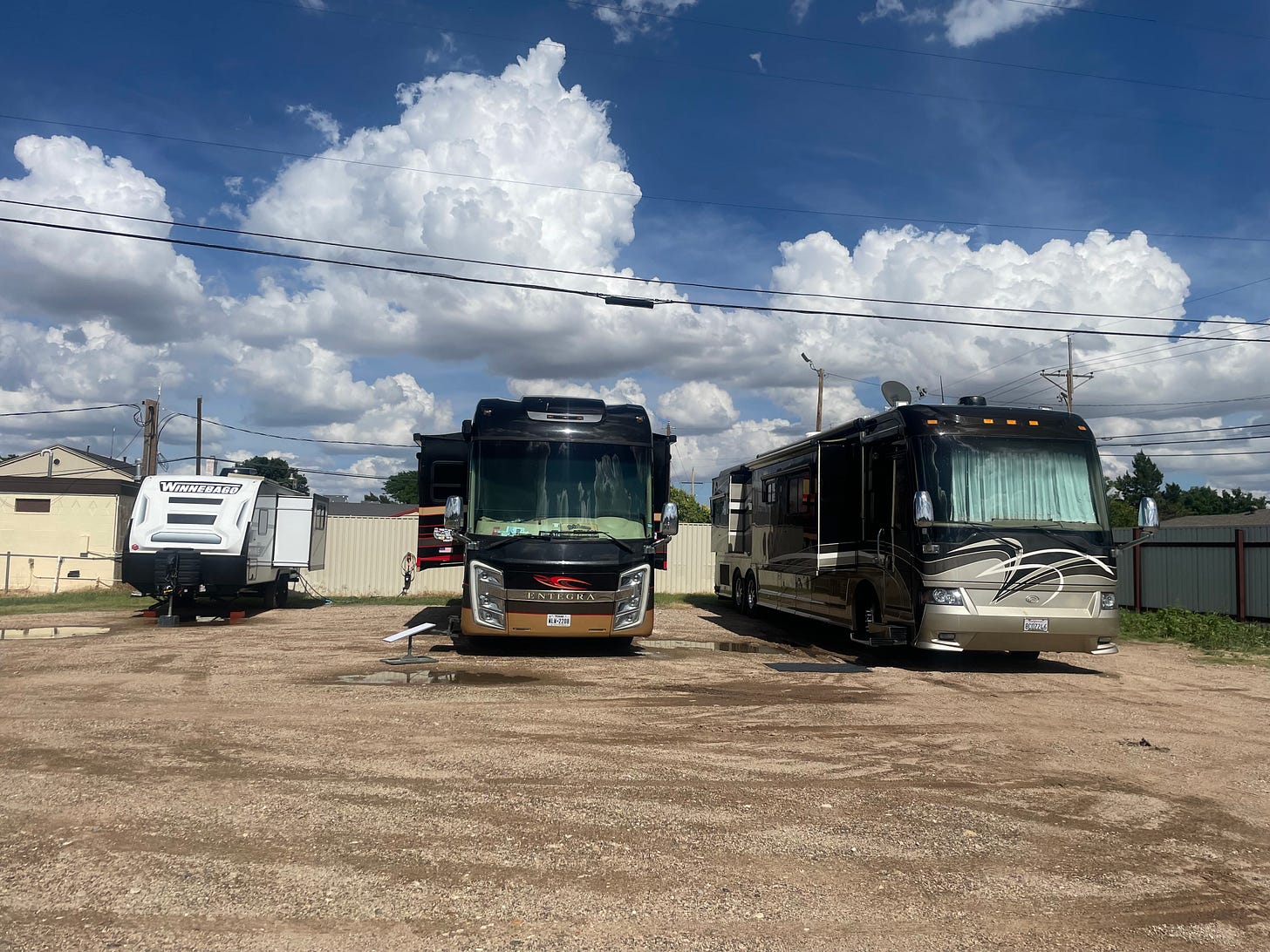 My photo of the Amarillo Elks RV parking area. There were three of us RV's parked there.