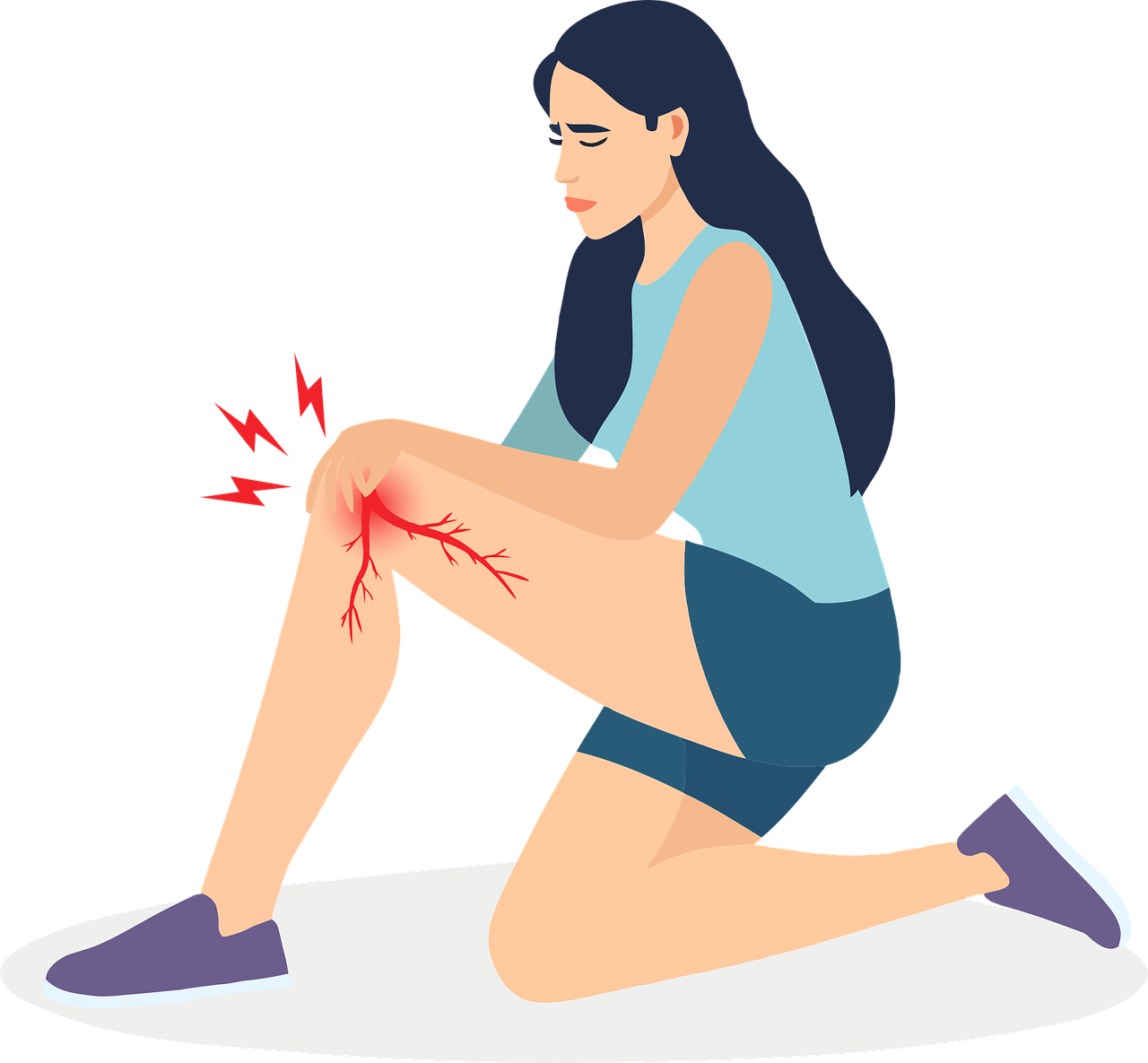 person with knee injury