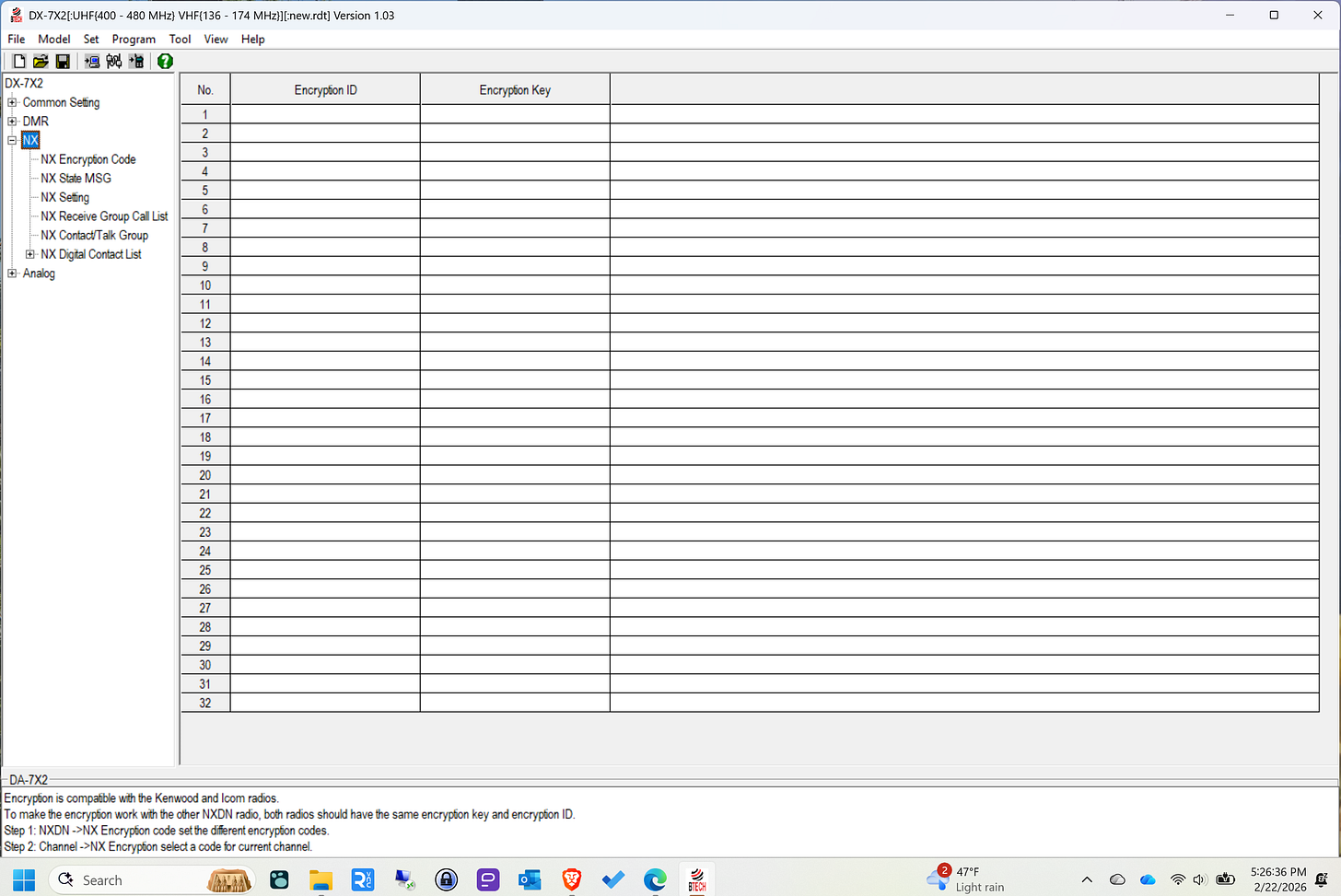 NXDN settings are available in the BETA firmware