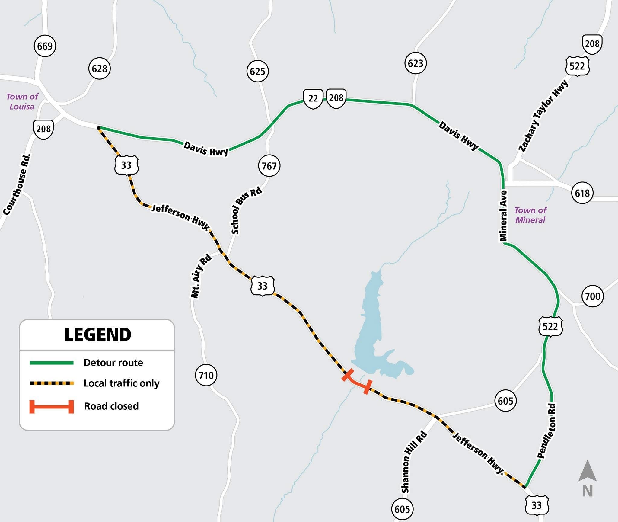 Route 33 to close for six weeks for road work around AWS data