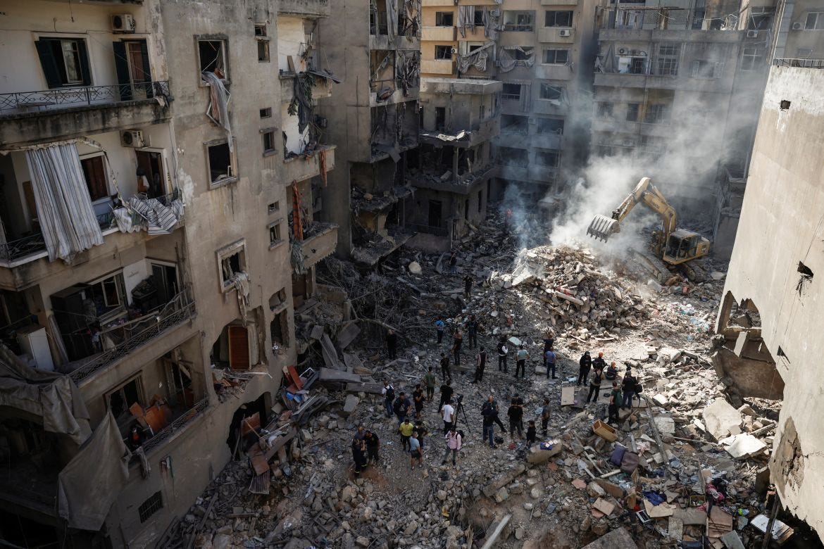 Aftermath of Israeli air strikes in central Beirut | Israel attacks Lebanon  News | Al Jazeera