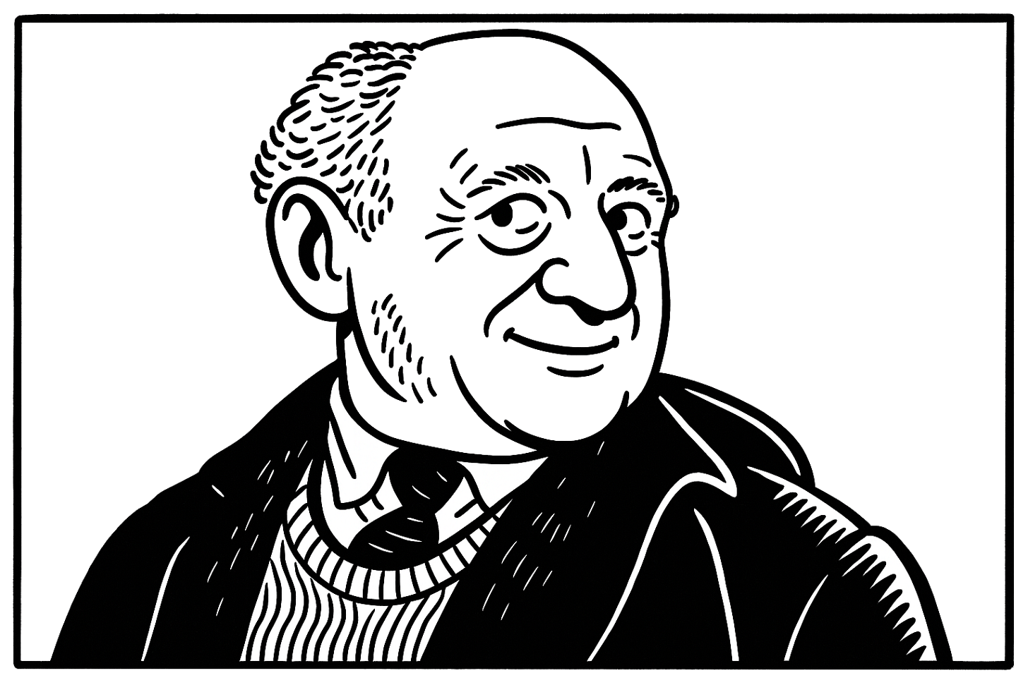 Otto Neurath – kresba generovaná podle fotografie.